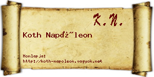 Koth Napóleon névjegykártya